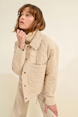 Cream Quilted Jacket