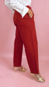 Liverpool Stride Wide Leg 2/ Self Belt In Maroon Berry