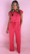 Fuchsia Pink Brushed Modal Jumpsuit