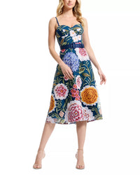 Dress the Population | Carlita Navy Floral Midi