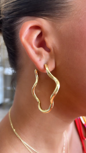 Sheila Fajl Shiny Gold Wiggle Wiggle Hoops