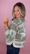 Olive Bandana Puff Jacket