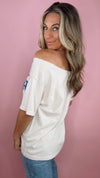 Daydreamer Fleetwood Mac Off Shoulder Rocker Tee (1 MEDIUM)