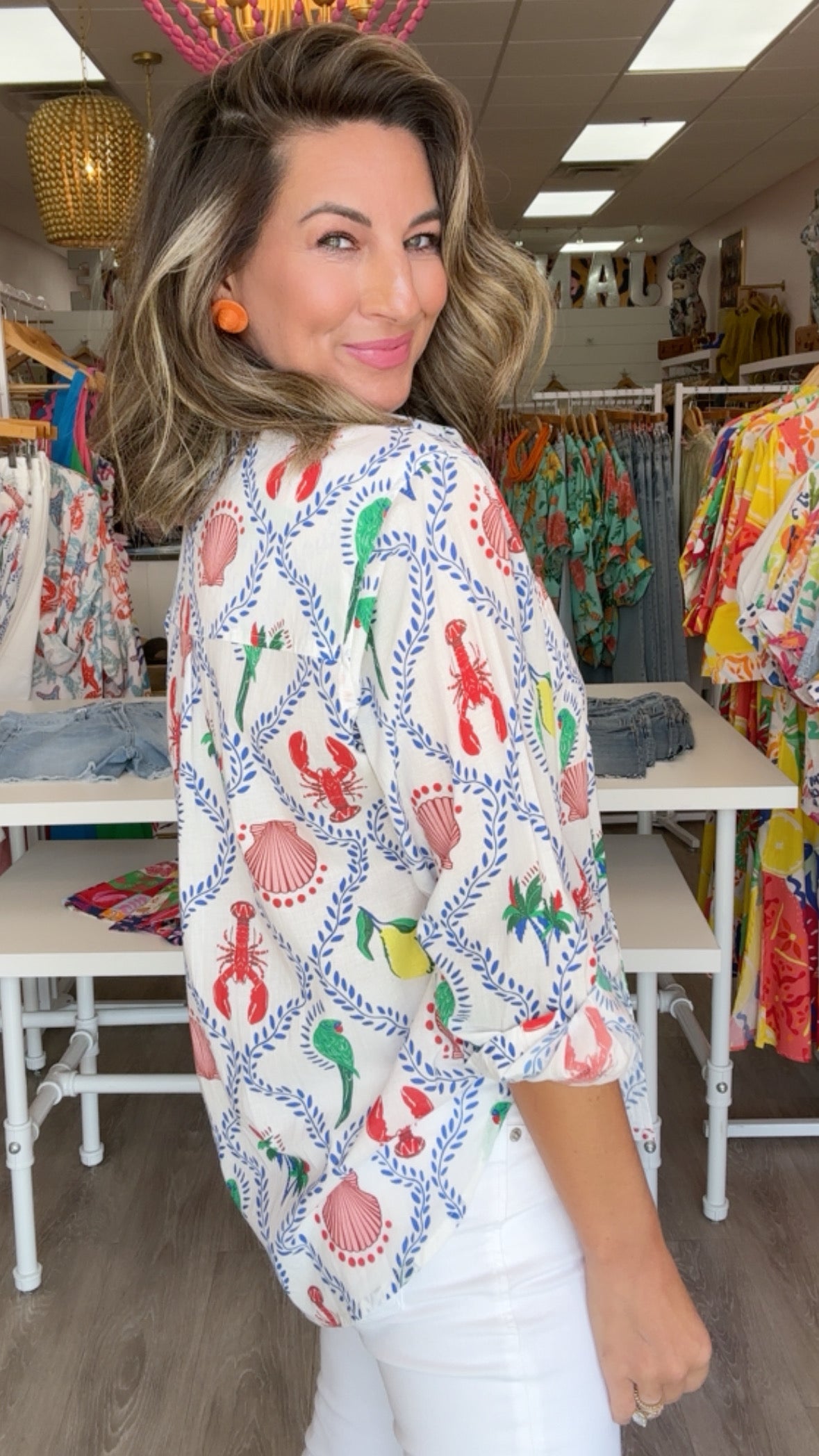 Ivy Jane | White Long Sleeve Camp Shirt