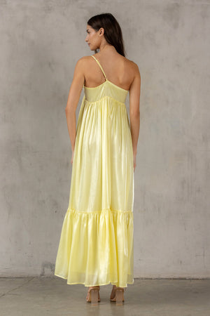Yellow Bow Front Maxi Dress (1 MEDIUM)