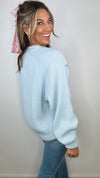 Queen of Sparkles Easter Bunny Light Blue Cardigan