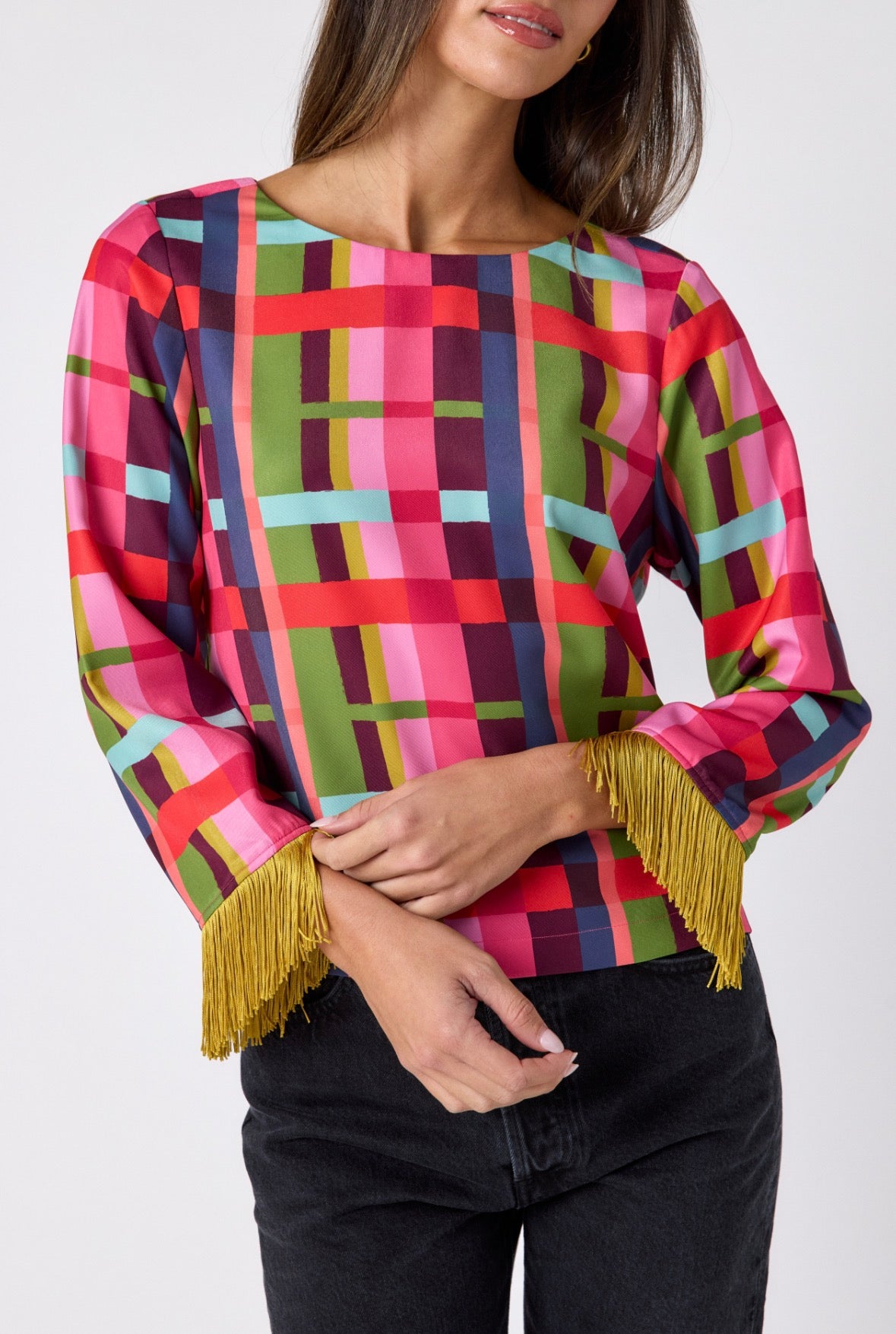 Crosby | Maya Top in Plaid Parade