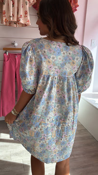 Karlie | London Floral Vneck Scallop Dress