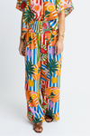 Karlie Tropical Island Fruit Smocked Waist Pants