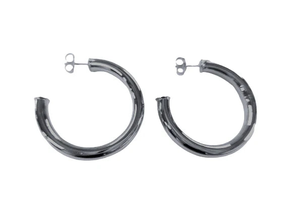 Sheila Fajl Shiny Gunmetal Chantal Hoops