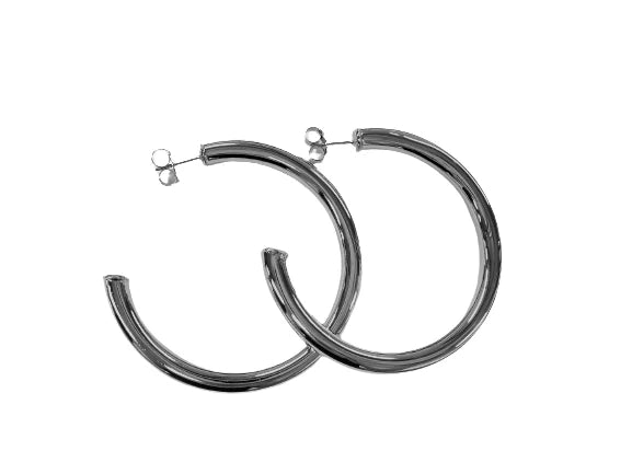 Sheila Fajl Shiny Gunmetal Arlene Hoops