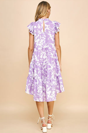 Lavender Abstract Midi Dress