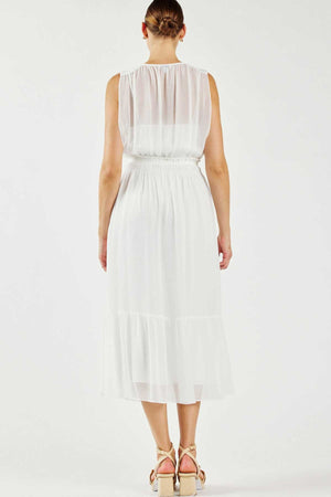 Current Air White Sleeveless Midi Dress