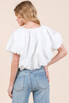 White Bubble Crop Top