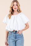 White Bubble Crop Top