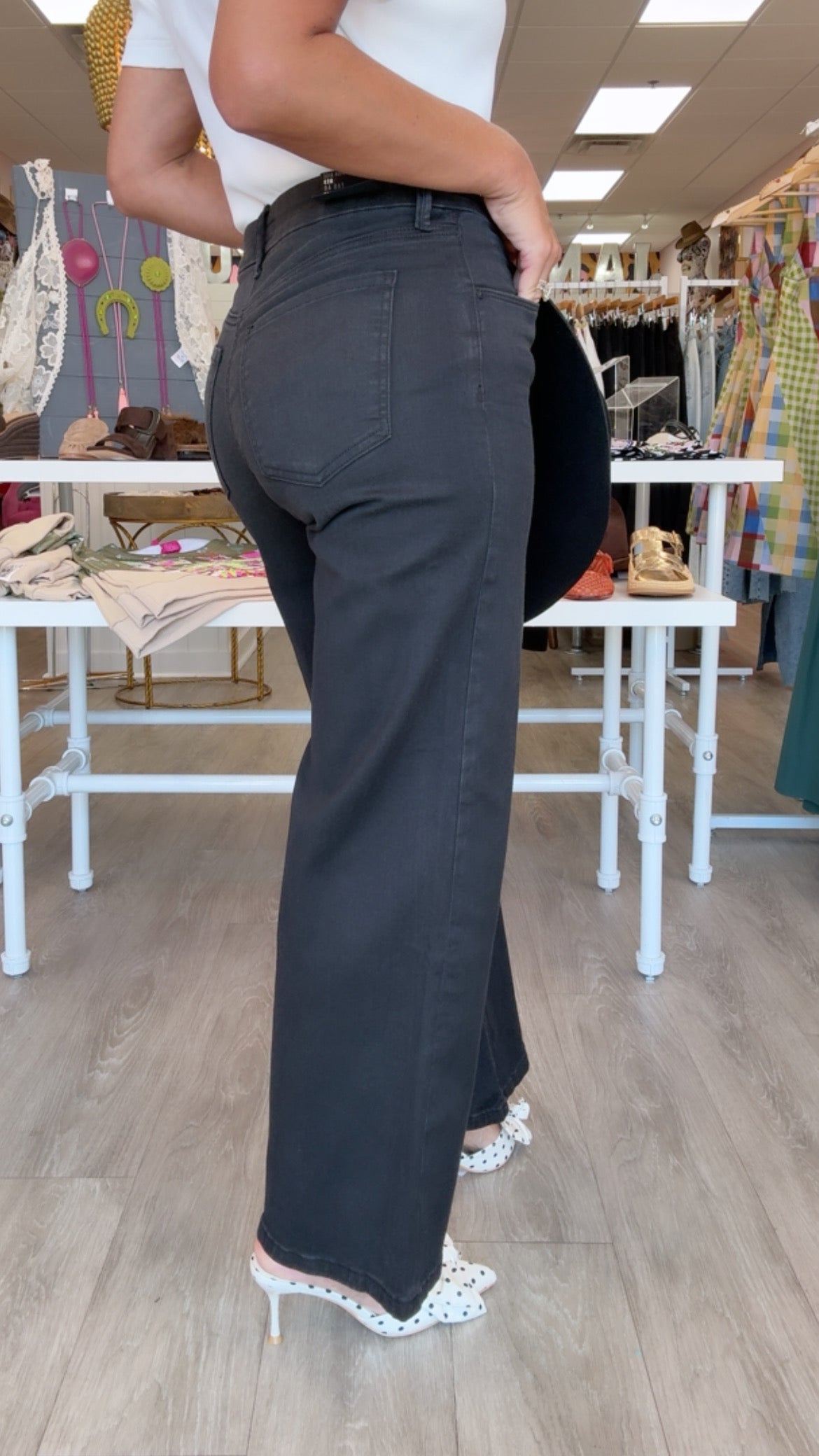KUT | Black Meg High Rise Wide Leg