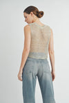 Sheer Gold Sparkles Knit Tank