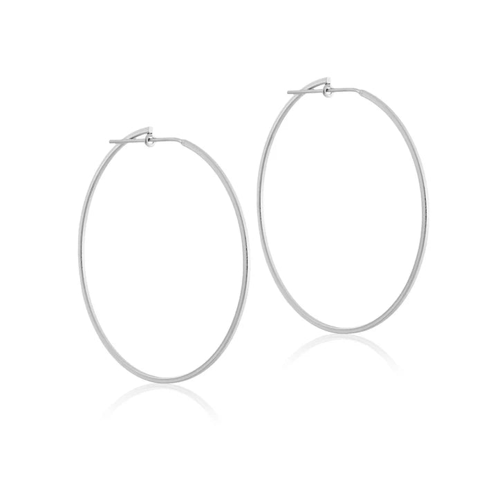 Sheila Fajl Silver Flat Thin Hoop