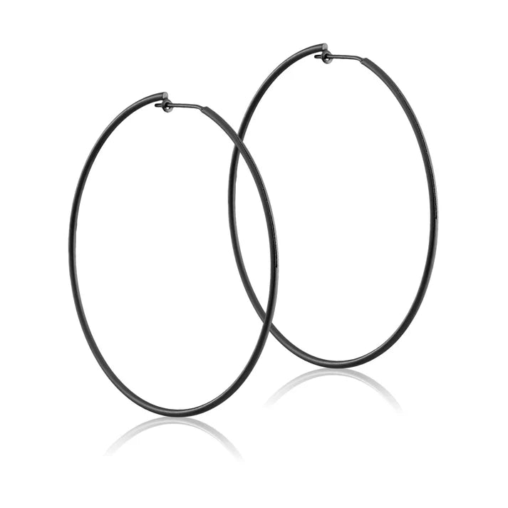 Sheila Fajl Brushed Gun Metal Lisa Eternity Hoops