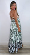 English Factory Zebra Print Brown Multi Maxi Dress