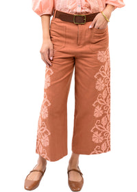 Ivy Jane | Rust Embroidered Sides Pant