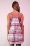Purple Stripe Halter Dress Romper (1 LARGE)