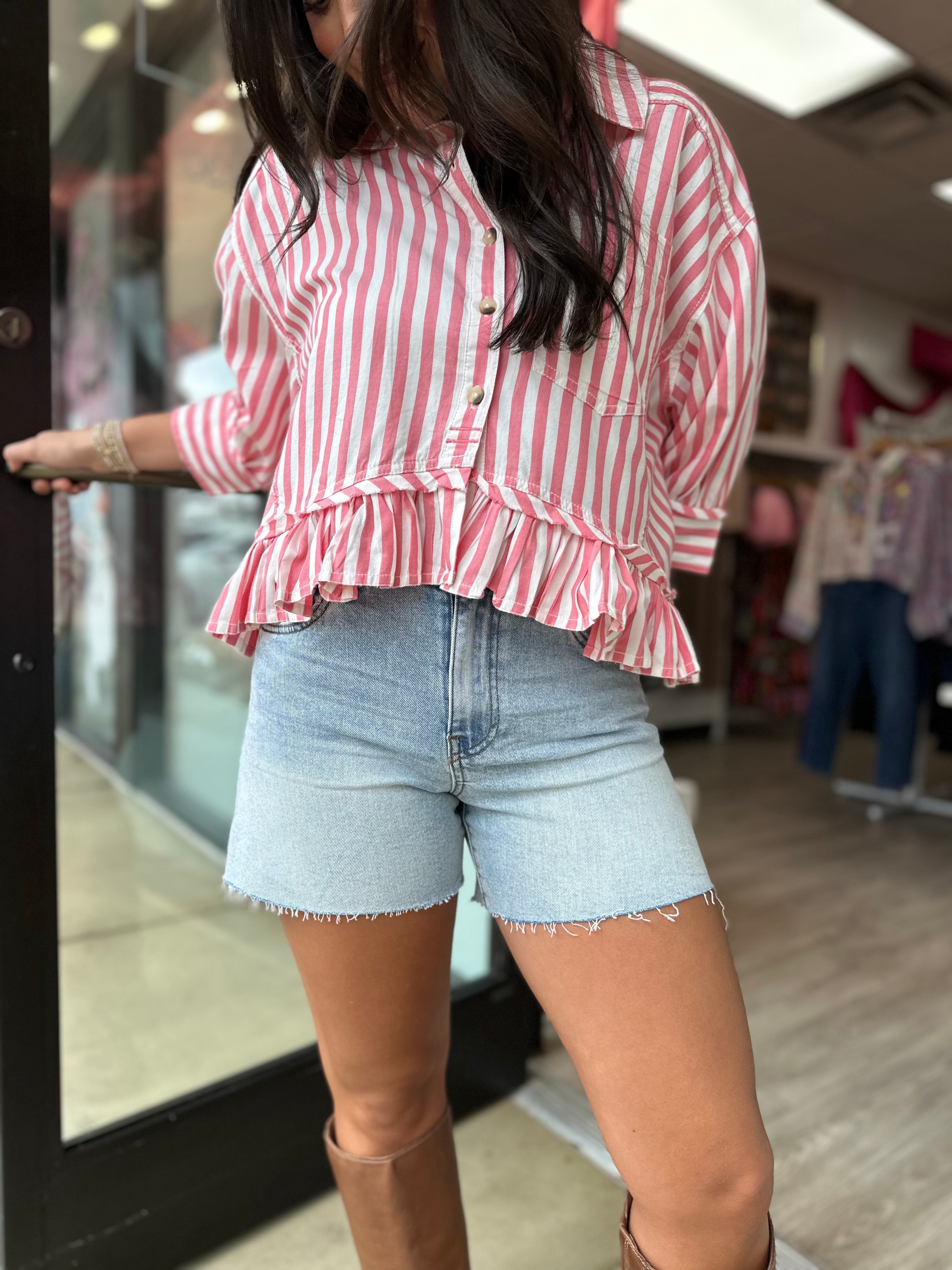 Kut Jane High Rise Long Short in Deep Vintage