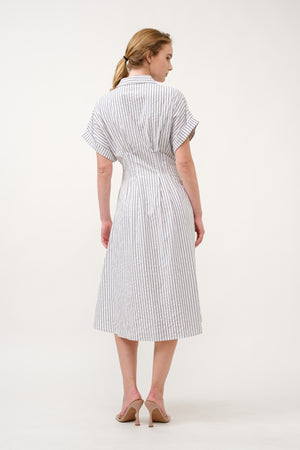 Striped Button Down Midi Dress