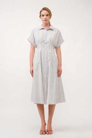 Striped Button Down Midi Dress
