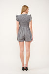 Black Gingham Smocked Romper