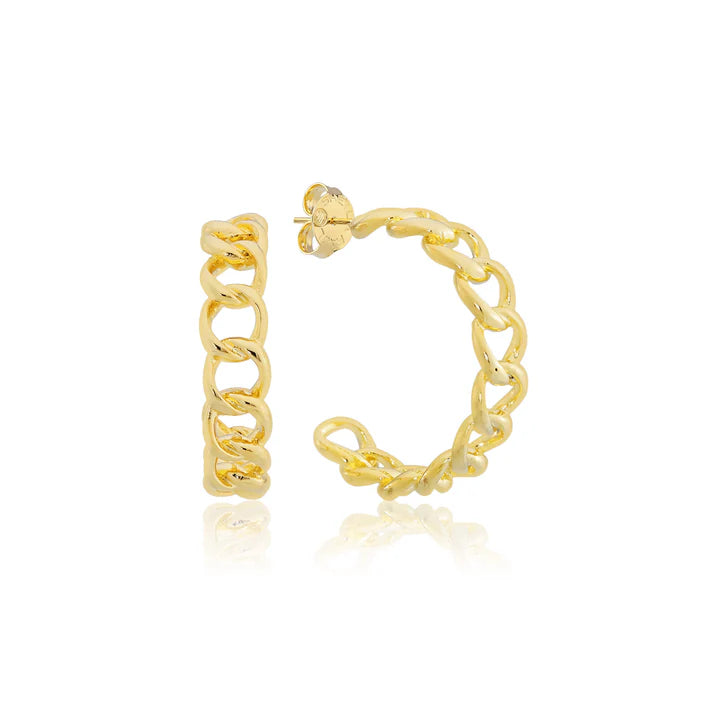Sheila Fajl Small Chain Gold Hoops