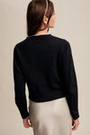 Black Flower Embroidered Contrast Cardigan (1 LARGE)