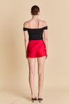 English Factory Red Slit Front Skort