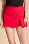 English Factory Red Slit Front Skort