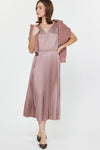 Current Air Ash Rose Removable Sweater w/ Pleat Midi Dress