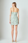 Endless Rose Sage Floral Embroidered Mini Dress