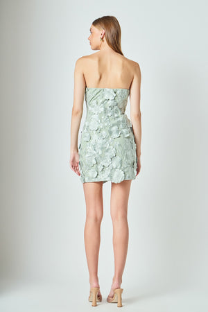 Endless Rose Sage Floral Embroidered Mini Dress