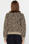 Current Air Leopard Mock Neck Sweater (1 SMALL)
