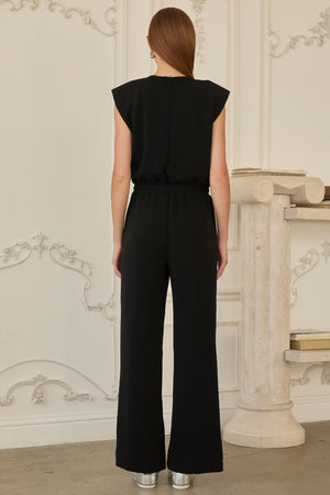 Black Brushed Modal Jumpsuit