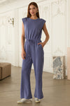 Deep Blue Brushed Modal Jumpsuit