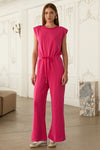 Fuchsia Pink Brushed Modal Jumpsuit