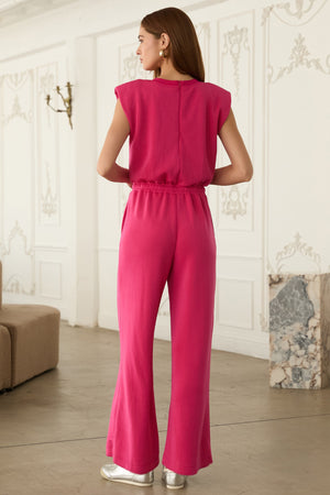 Fuchsia Pink Brushed Modal Jumpsuit