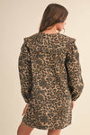 Leopard Oversized Collar Dress