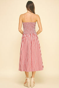 Pink/Wine Stripe Tube Maxi