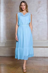 Current Air | Blue Sheer Midi Dress w/ Slip