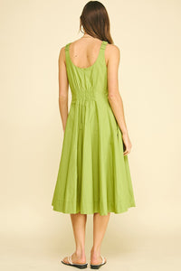 Green Flared Midi Dress