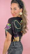 Queen of Sparkles Black Mardi Gras Icon Tee