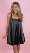 Endless Rose Black Sleeveless Bubble Mini Dress