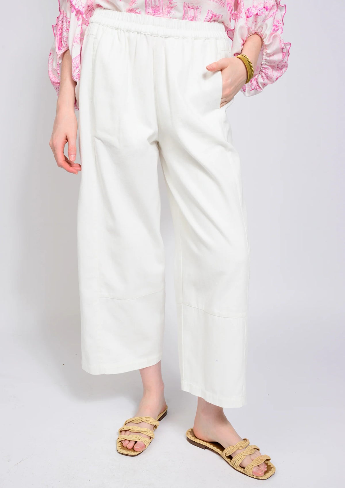 Ivy Jane White Barrel Pant