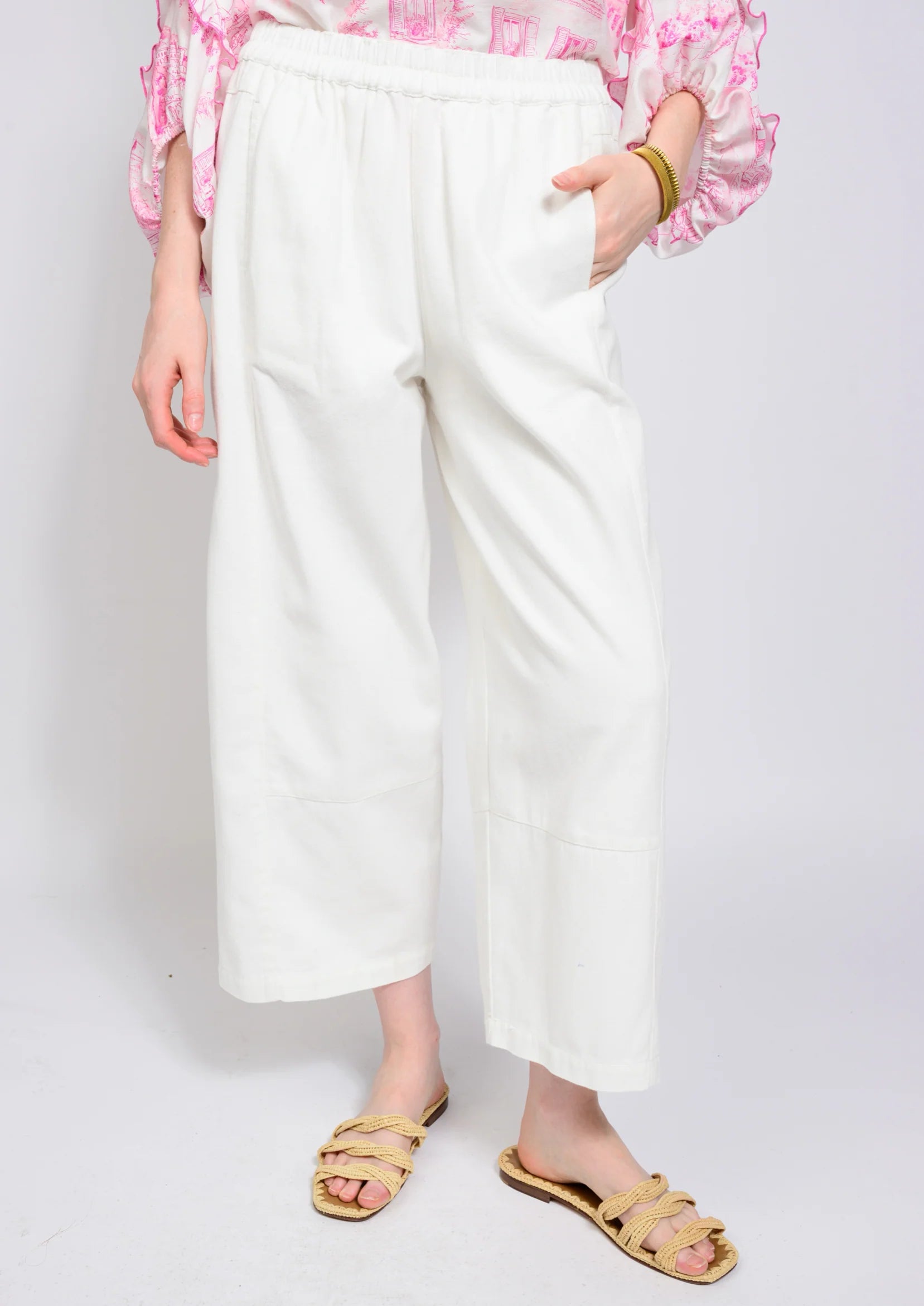 Ivy Jane White Barrel Pant